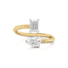 1 CT. Twin Toi et Moi Style Natural Diamond Ring