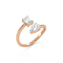 1 CT. Twin Toi et Moi Style Natural Diamond Ring