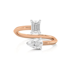 1 CT. Twin Toi et Moi Style Natural Diamond Ring