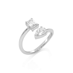 1 CT. Twin Toi et Moi Style Lab Created Diamond Ring
