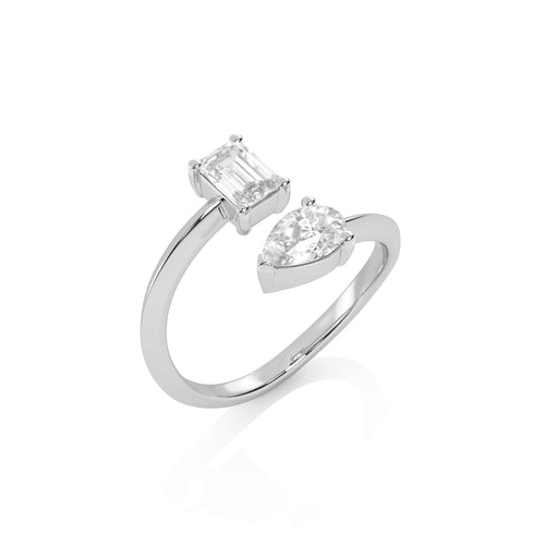 1 CT. Twin Toi et Moi Style Lab Created Diamond Ring