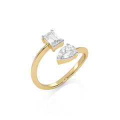 1 CT. Twin Toi et Moi Style Lab Created Diamond Ring