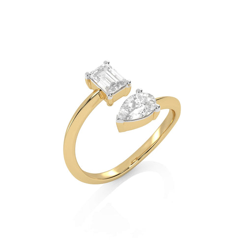1 CT. Twin Toi et Moi Style Lab Created Diamond Ring