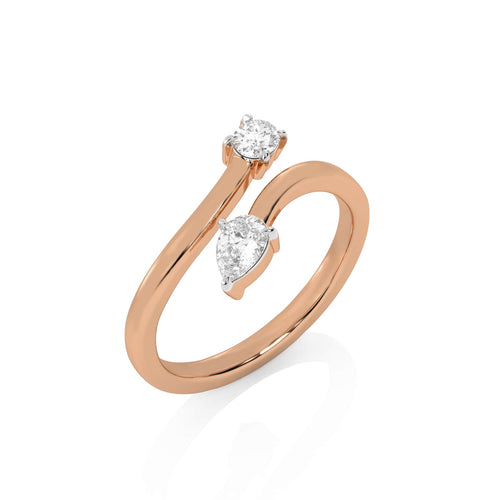 3/8 CT. Oval and Pear Lab Created Diamond Two Headed Ring