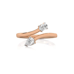 3/8 CT. Oval and Pear Lab Created Diamond Two Headed Ring