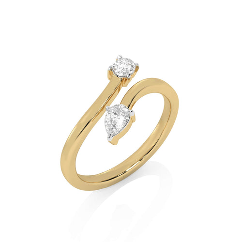 3/8 CT. Oval and Pear Lab Created Diamond Two Headed Ring