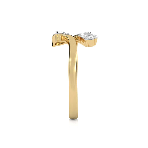 3/8 CT. Oval and Pear Lab Created Diamond Two Headed Ring