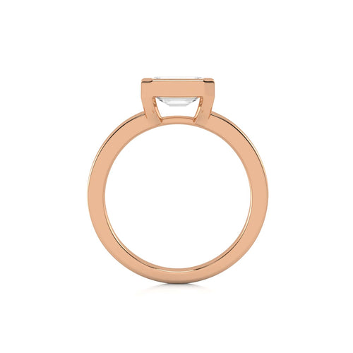 1 1/2 CT. Emerald Cut Lab Created Diamond Bezel Set Solitaire Ring