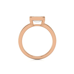 1 1/2 CT. Emerald Cut Natural Diamond Bezel Set Solitaire Ring