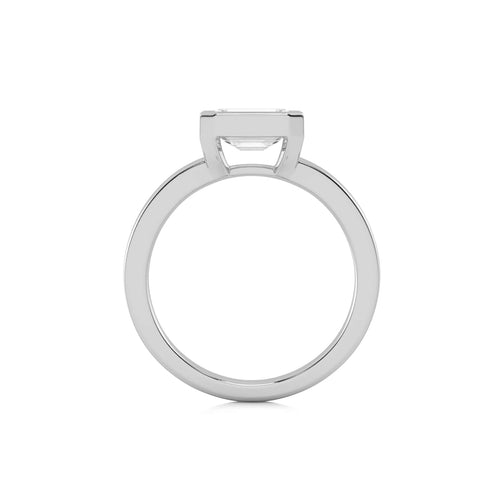 1 1/2 CT. Emerald Cut Lab Created Diamond Bezel Set Solitaire Ring