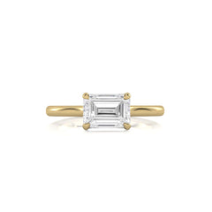 1 1/2 CT. Emerald Cut Natural Diamond Four Prong Solitaire Ring