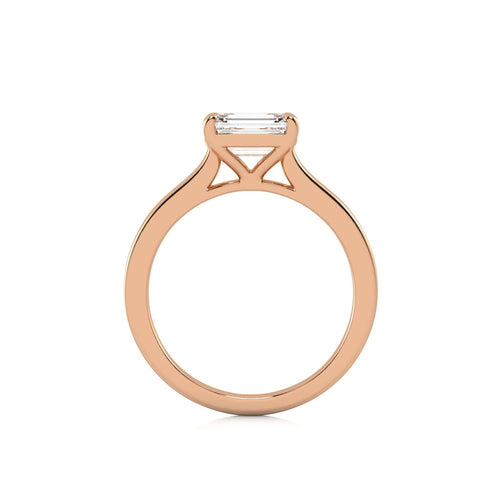 1 1/2 CT. Emerald Cut Lab Created Diamond Four Prong Solitaire Ring