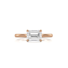 1 1/2 CT. Emerald Cut Natural Diamond Four Prong Solitaire Ring