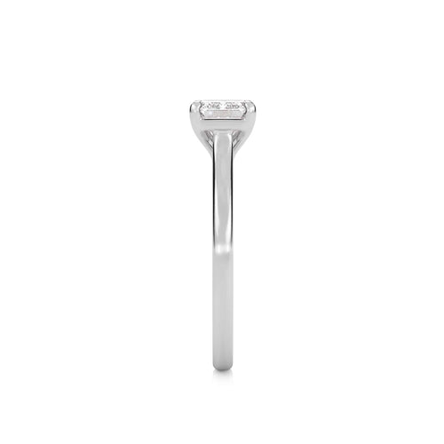 1 1/2 CT. Emerald Cut Natural Diamond Four Prong Solitaire Ring