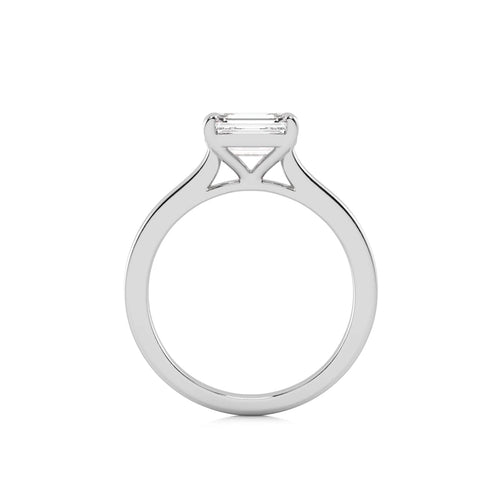 1 1/2 CT. Emerald Cut Natural Diamond Four Prong Solitaire Ring