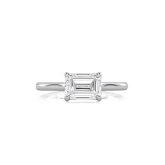 1 1/2 CT. Emerald Cut Lab Created Diamond Four Prong Solitaire Ring