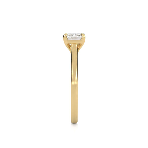 1 1/2 CT. Emerald Cut Natural Diamond Four Prong Solitaire Ring