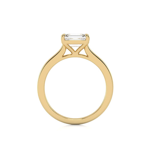 1 1/2 CT. Emerald Cut Natural Diamond Four Prong Solitaire Ring