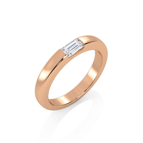 1/5 CT. Baguette Natural Diamond Channel Set Solitaire Ring