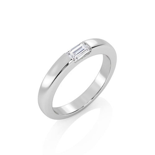 1/5 CT. Baguette Natural Diamond Channel Set Solitaire Ring