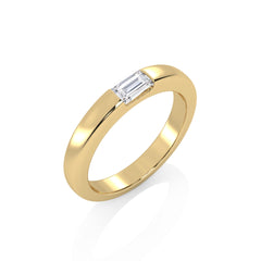 1/5 CT. Baguette Natural Diamond Channel Set Solitaire Ring
