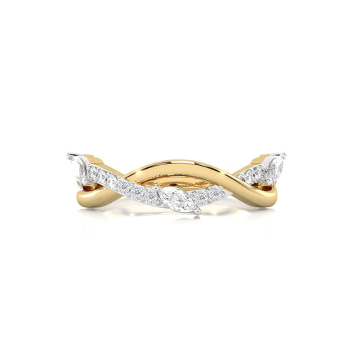 1/3 CT.Round and Marquise Natural Diamond Cross Over Ring
