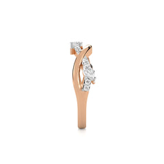 1/3 CT.Round and Marquise Lab Created Diamond Cross Over Ring