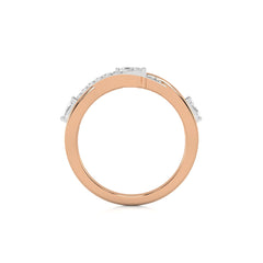 1/3 CT.Round and Marquise Natural Diamond Cross Over Ring