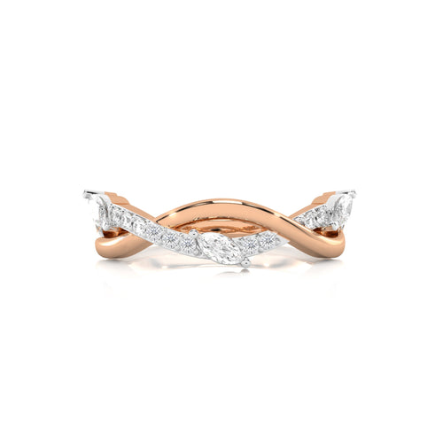 1/3 CT.Round and Marquise Natural Diamond Cross Over Ring