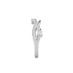 1/3 CT.Round and Marquise Lab Created Diamond Cross Over Ring