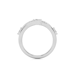 1/3 CT.Round and Marquise Natural Diamond Cross Over Ring