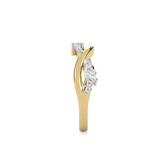 1/3 CT.Round and Marquise Natural Diamond Cross Over Ring