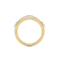 1/3 CT.Round and Marquise Natural Diamond Cross Over Ring