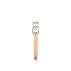 1/2 CT. Pear and Oval shape Natural Diamond Bezel Set Weddiing Band