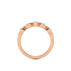 1/2 CT. Pear and Oval shape Natural Diamond Bezel Set Weddiing Band