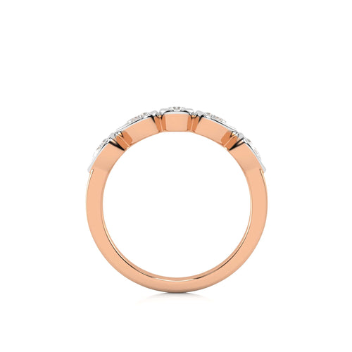 1/2 CT. Pear and Oval shape Natural Diamond Bezel Set Weddiing Band