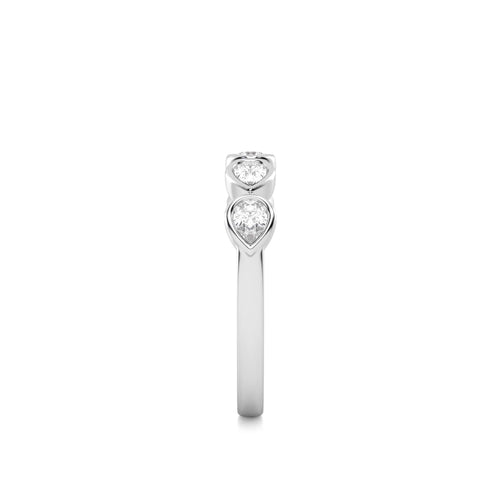 1/2 CT. Pear and Oval shape Lab Created Diamond Bezel Set Weddiing Band