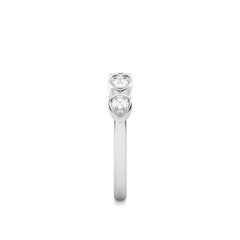1/2 CT. Pear and Oval shape Natural Diamond Bezel Set Weddiing Band