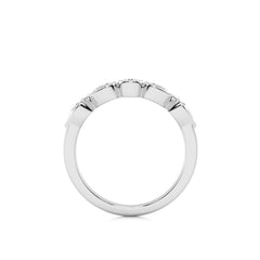 1/2 CT. Pear and Oval shape Natural Diamond Bezel Set Weddiing Band