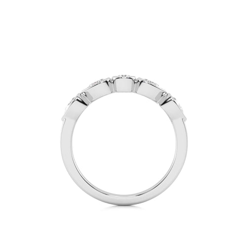 1/2 CT. Pear and Oval shape Lab Created Diamond Bezel Set Weddiing Band