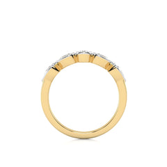 1/2 CT. Pear and Oval shape Natural Diamond Bezel Set Weddiing Band