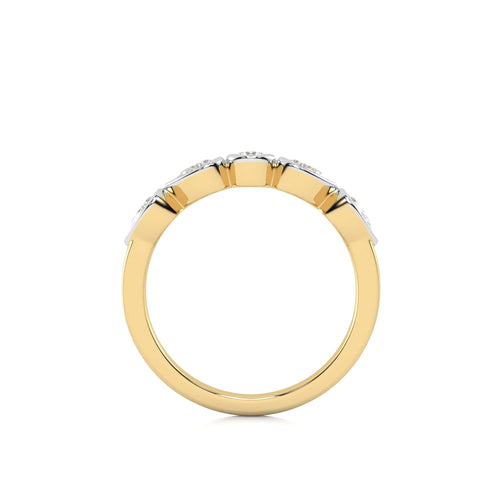 1/2 CT. Pear and Oval shape Natural Diamond Bezel Set Weddiing Band