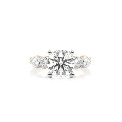 2 3/4 CT. Round and Pear  Lab Created Diamond Engagement Ring