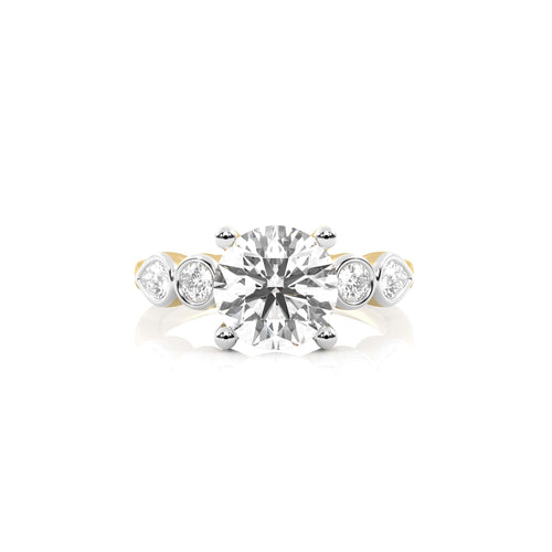 2 3/4 CT. Round and Pear  Natural Diamond Engagement Ring