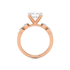 2 3/4 CT. Round and Pear  Lab Created Diamond Engagement Ring