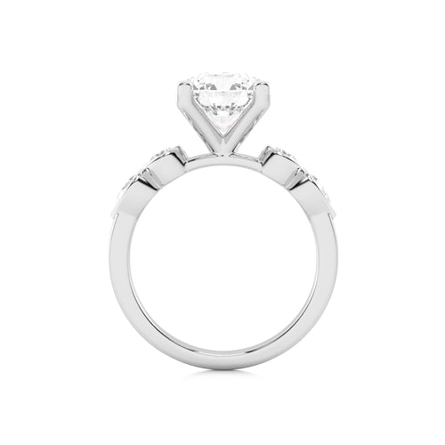 2 3/4 CT. Round and Pear  Lab Created Diamond Engagement Ring