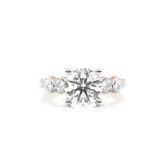 2 3/4 CT. Round and Pear  Natural Diamond Engagement Ring