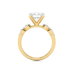 2 3/4 CT. Round and Pear  Lab Created Diamond Engagement Ring