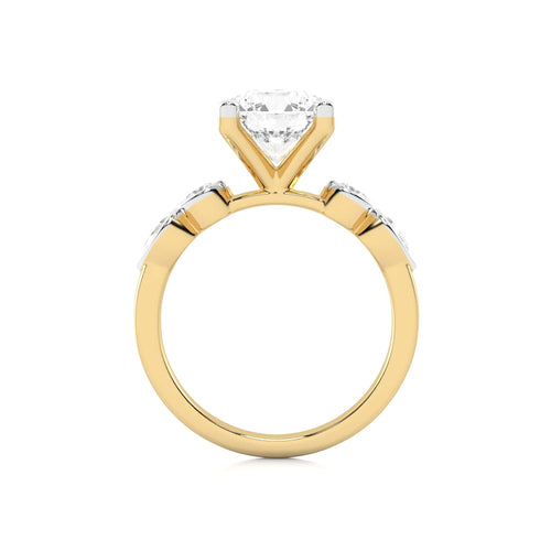 2 3/4 CT. Round and Pear  Lab Created Diamond Engagement Ring