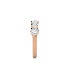 3/4 CT. Marquise and Round Natural Diamond Bezel Set Wedding Band